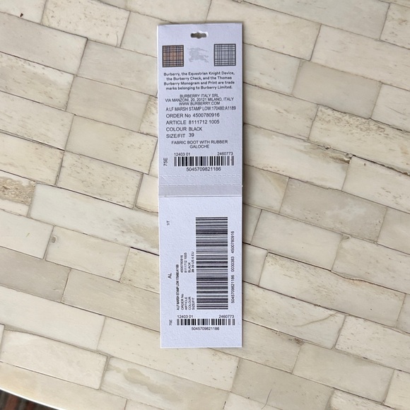 Burberry Black and Beige Plaid Rain Boots - Picture 2 of 5